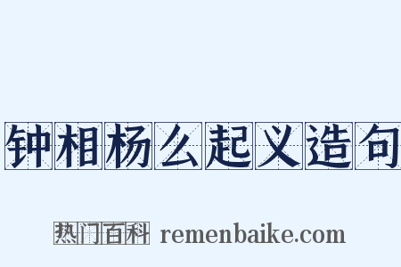 钟相杨么起义造句是什么意思的图片